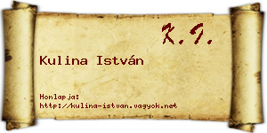 Kulina István névjegykártya